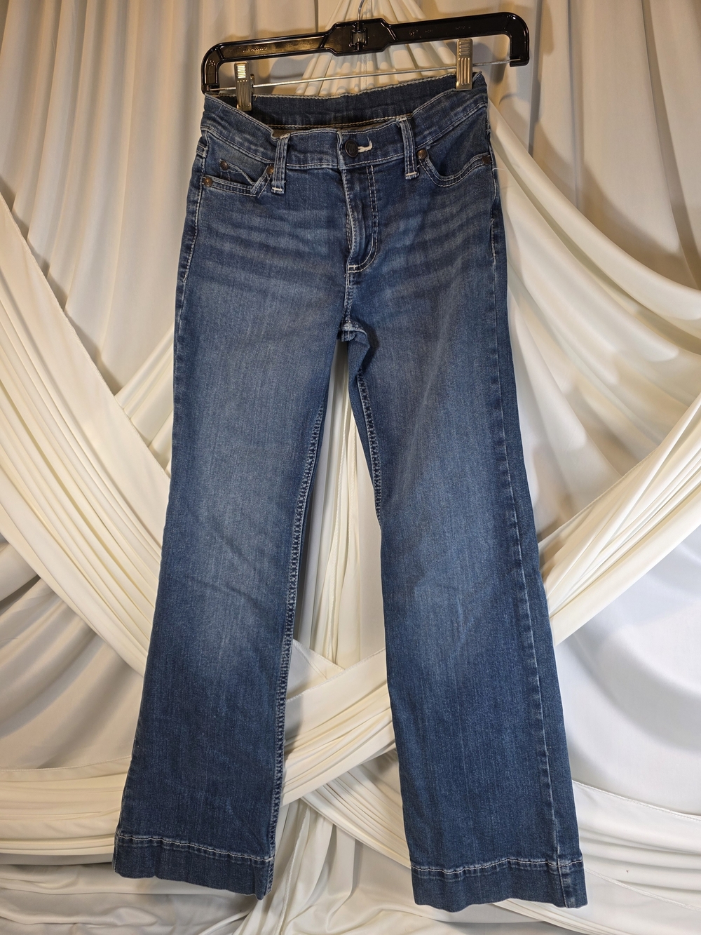 *NBW-Wrangler Girls 12 Regular Wide Leg Trouser Jeans Western Cowgirl 09GWWPF